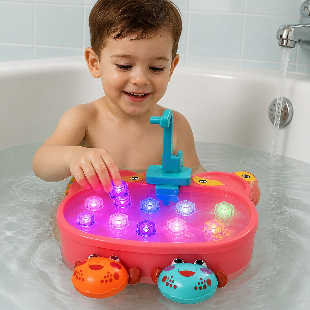Light-up Bath Cubes Toy For Children Set Of 6